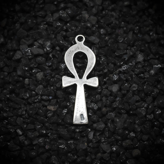 Ankh Key of Eternal Life with Lotus Hieroglyphics Ancient Egyptian Charm